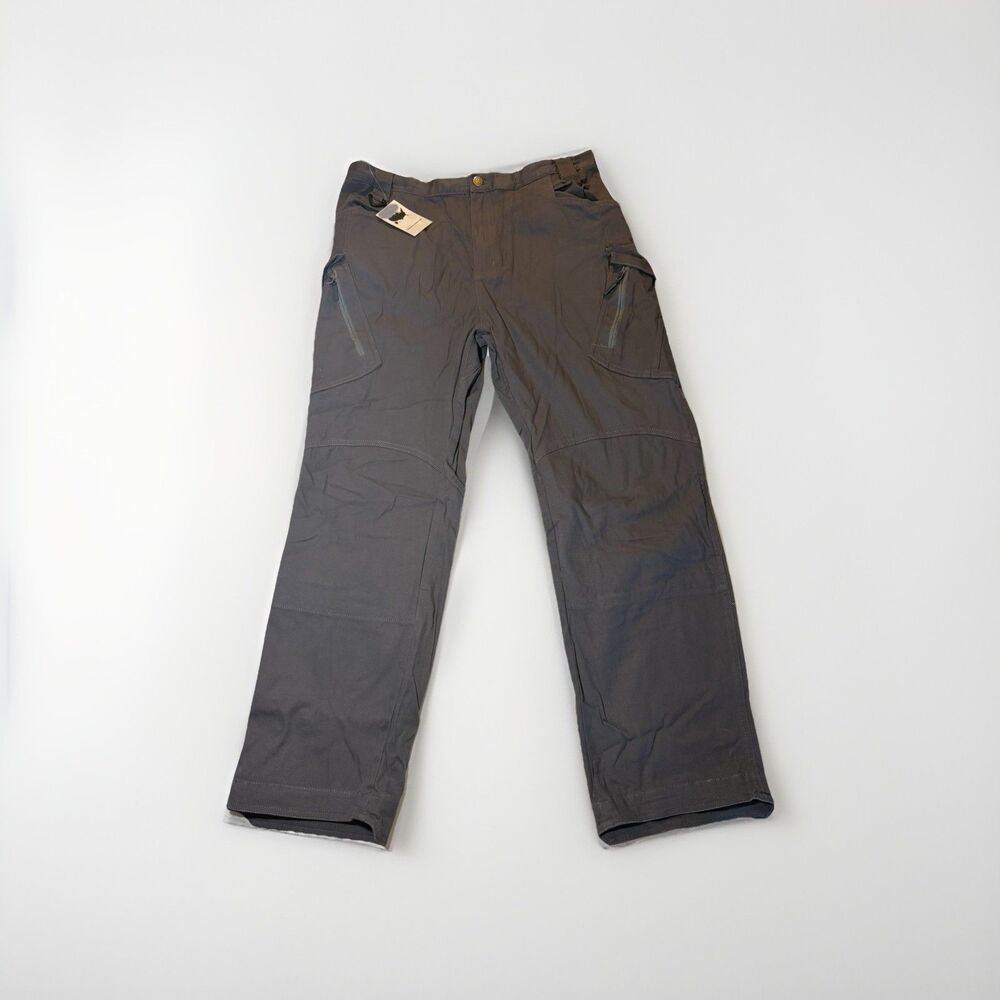 Brand New Mens Tactical Cargo Pants 40x32 Gray Utility Work Stretch Canvas